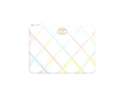 CHANEL Chanel 19 Pouch Printed Goat Skin "White"