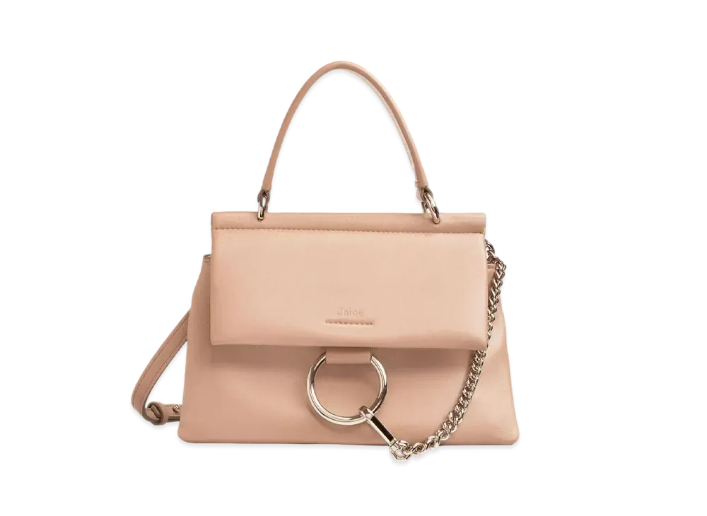 Chloe Small Faye Soft Top Handle Bag In Supple Lambskin "Beige"