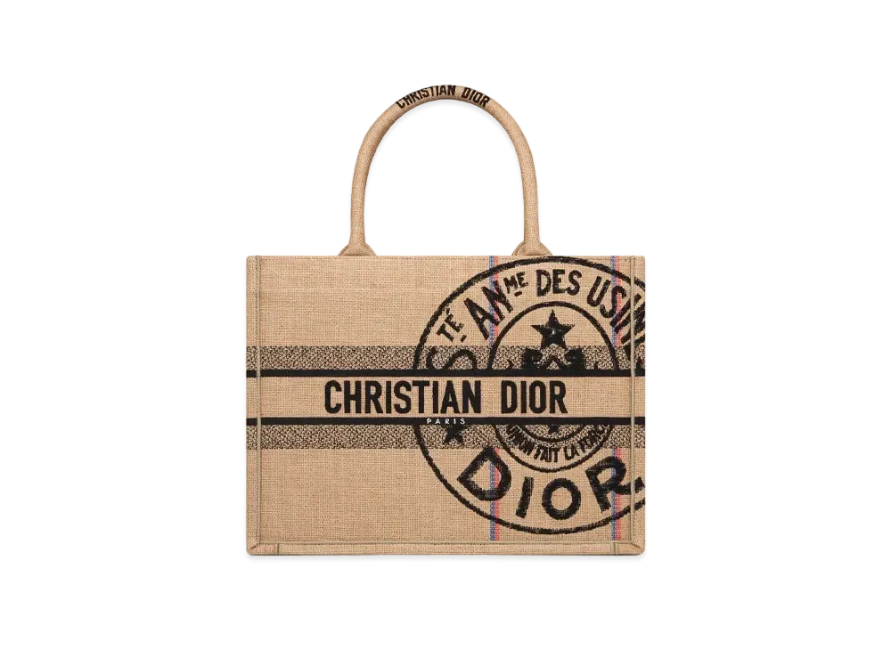 Dior Dior Book Tote Medium Bag Dior Union Jute Canvas "Beige"