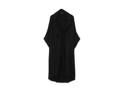 Yohji Yamamoto Y's SOFT SHRINKAGE PLAIN STITCH 1 BUTTON SQUARE COAT "Black"