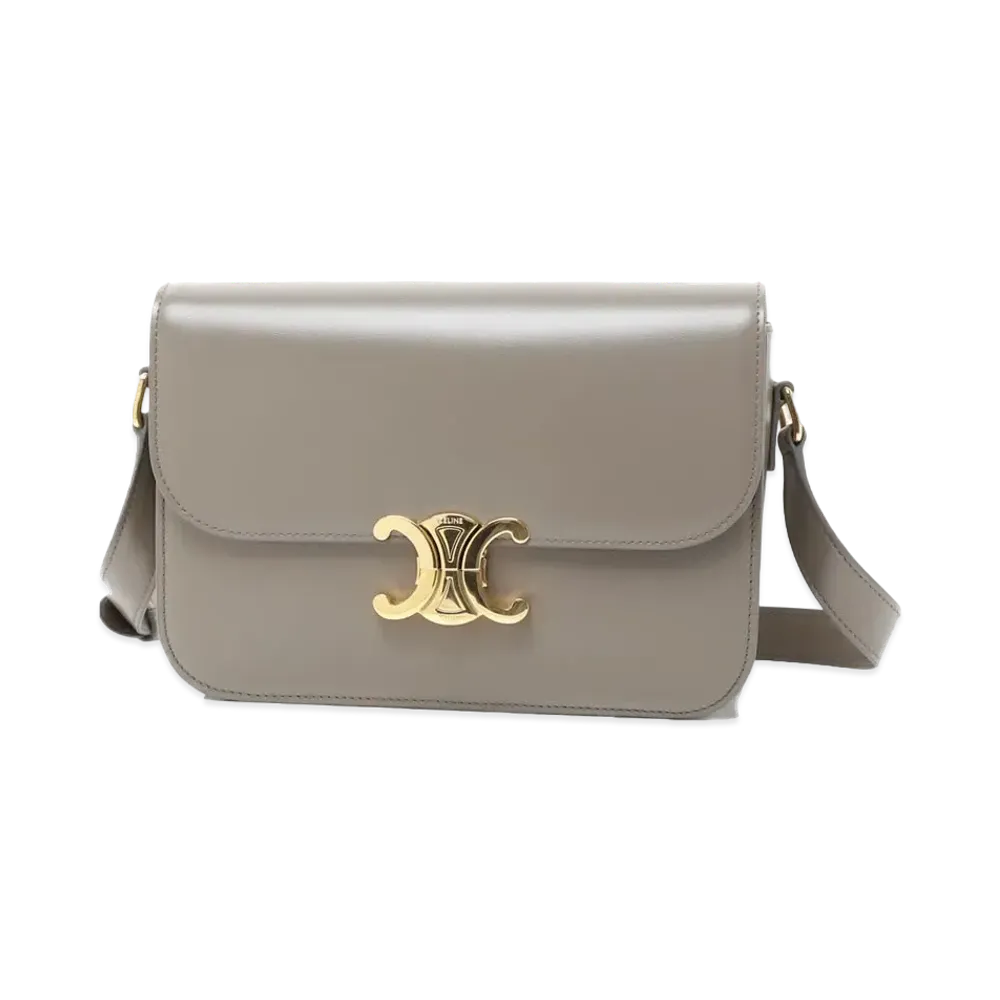 CELINE Teen Triomphe Shoulder Bag "Beige"