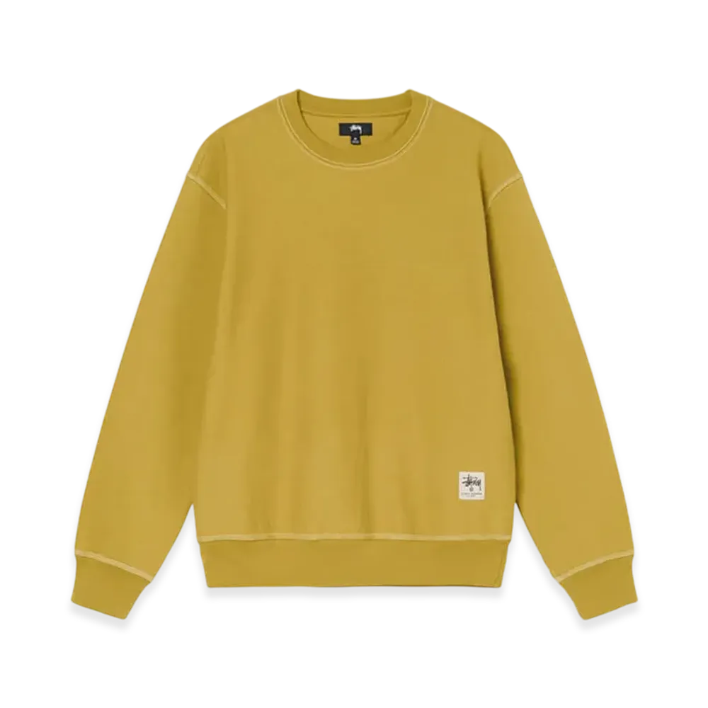 Stussy Contrast Stitch Label Crew "Mustard"