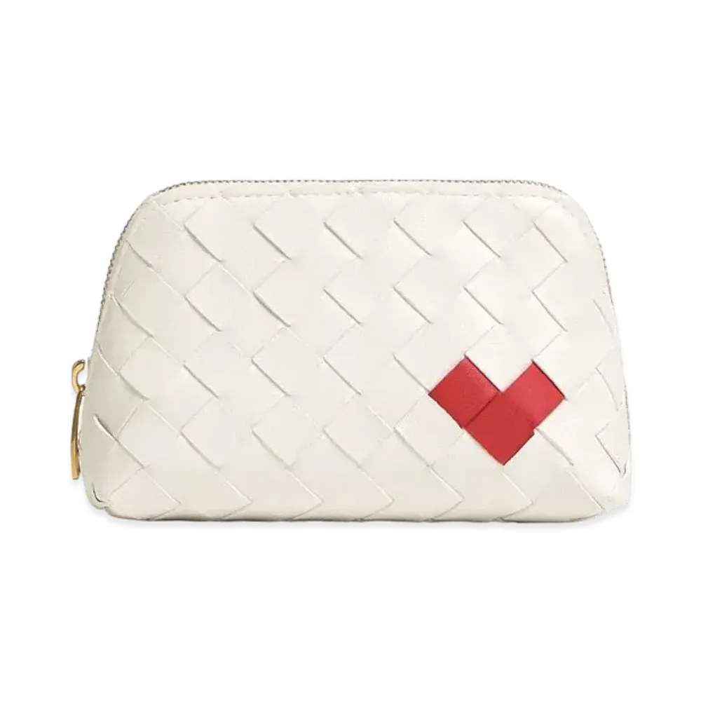 Bottega Veneta Intrecciato Beauty Pouch "White/Vernis"