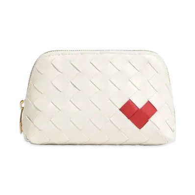 Bottega Veneta Intrecciato Beauty Pouch "White/Vernis"