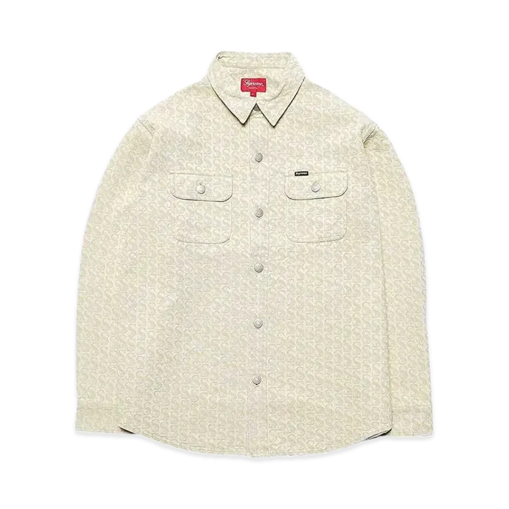Supreme Monogram Denim Shirt "Tan"