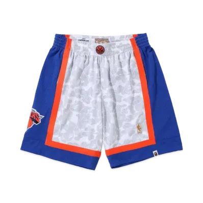 A BATHING APE x Mitchell&Ness x NBA NEW YORK KNICKS Jersey Shorts "White"