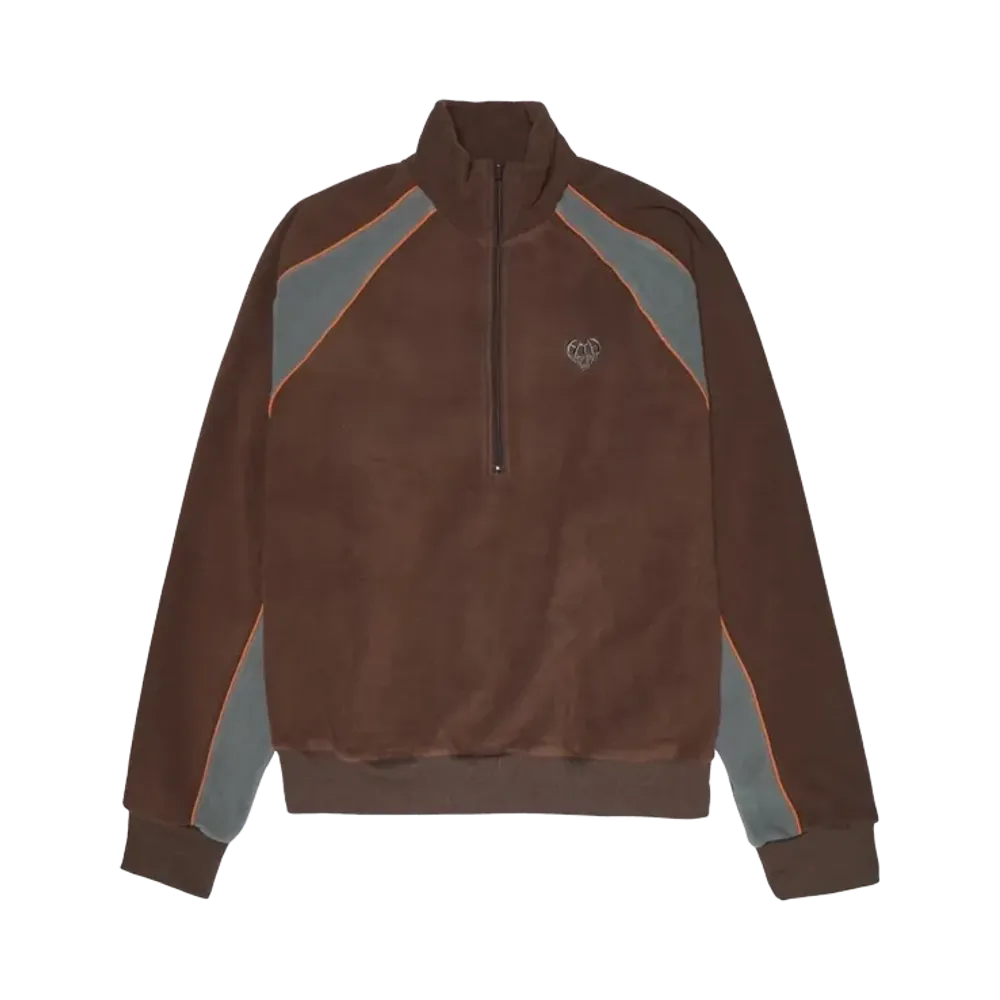 HTH fleece half zip "DARK BROWN"