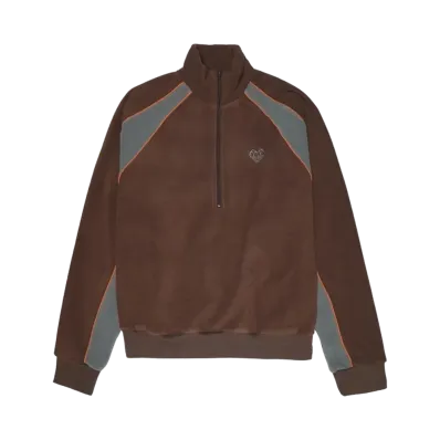 HTH fleece half zip "DARK BROWN"