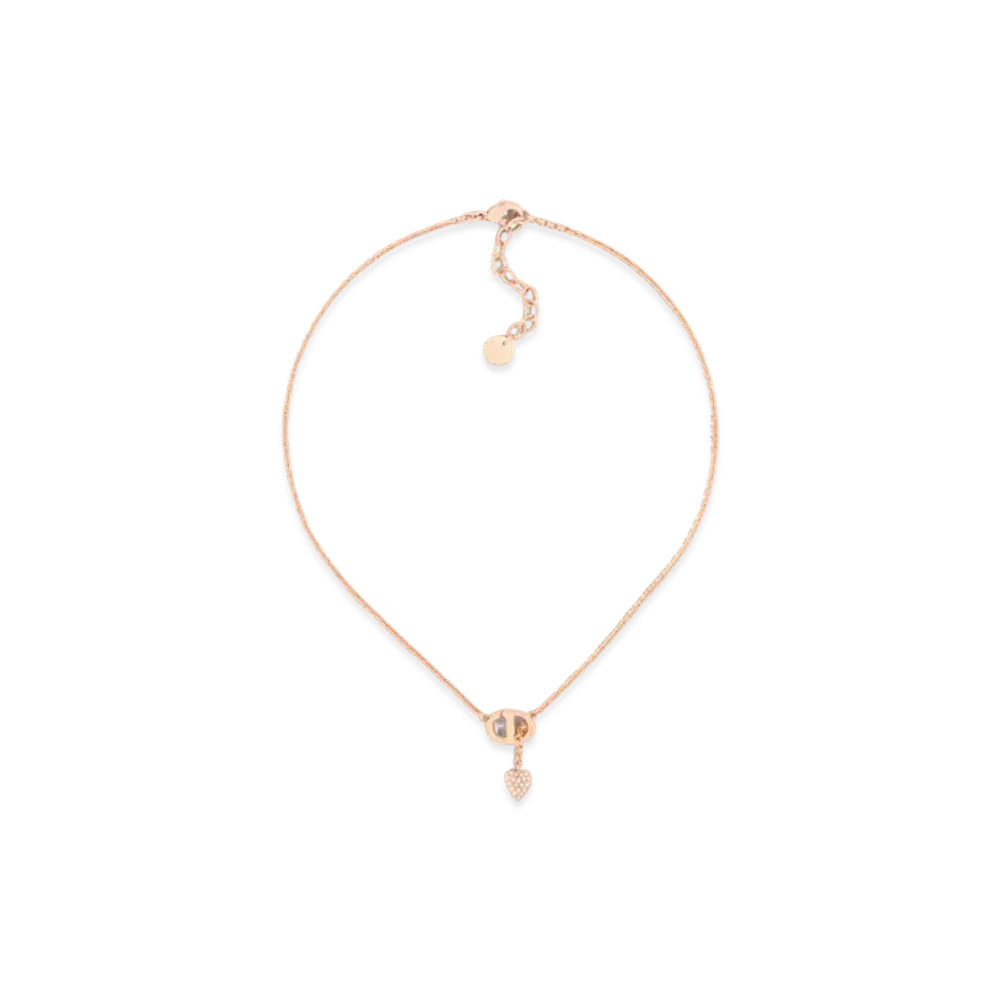 Dior CD Navy Necklace Metal and Crystals "Pink"