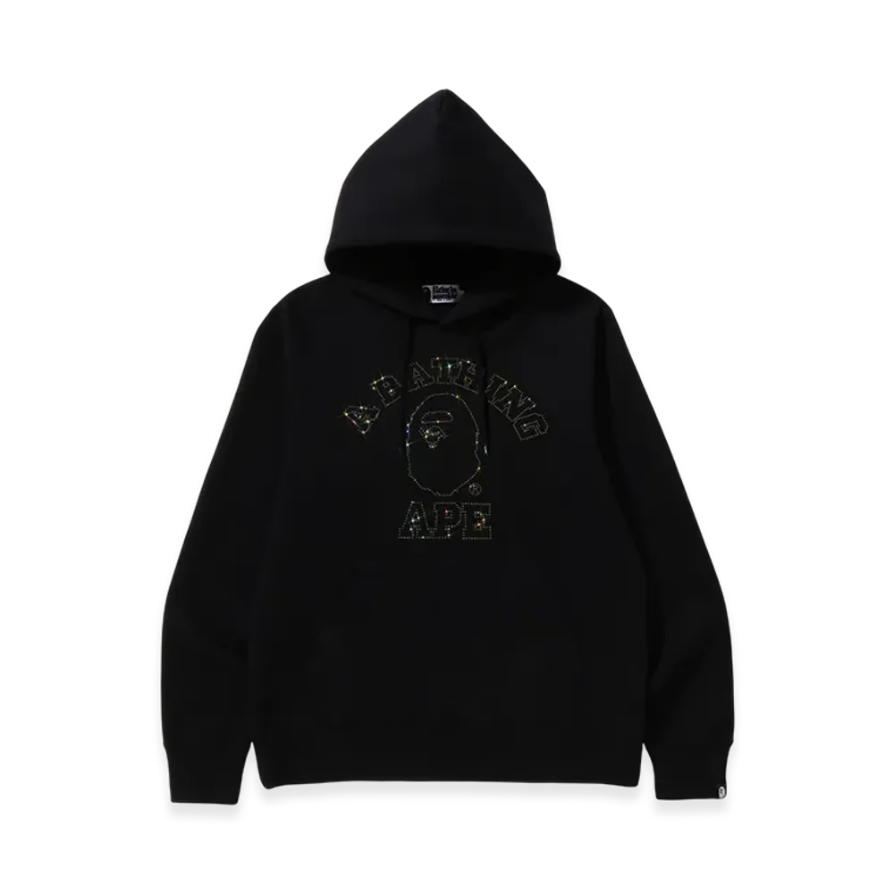 A BATHING APE x Swarovski College Pullover Hoodie "Black"