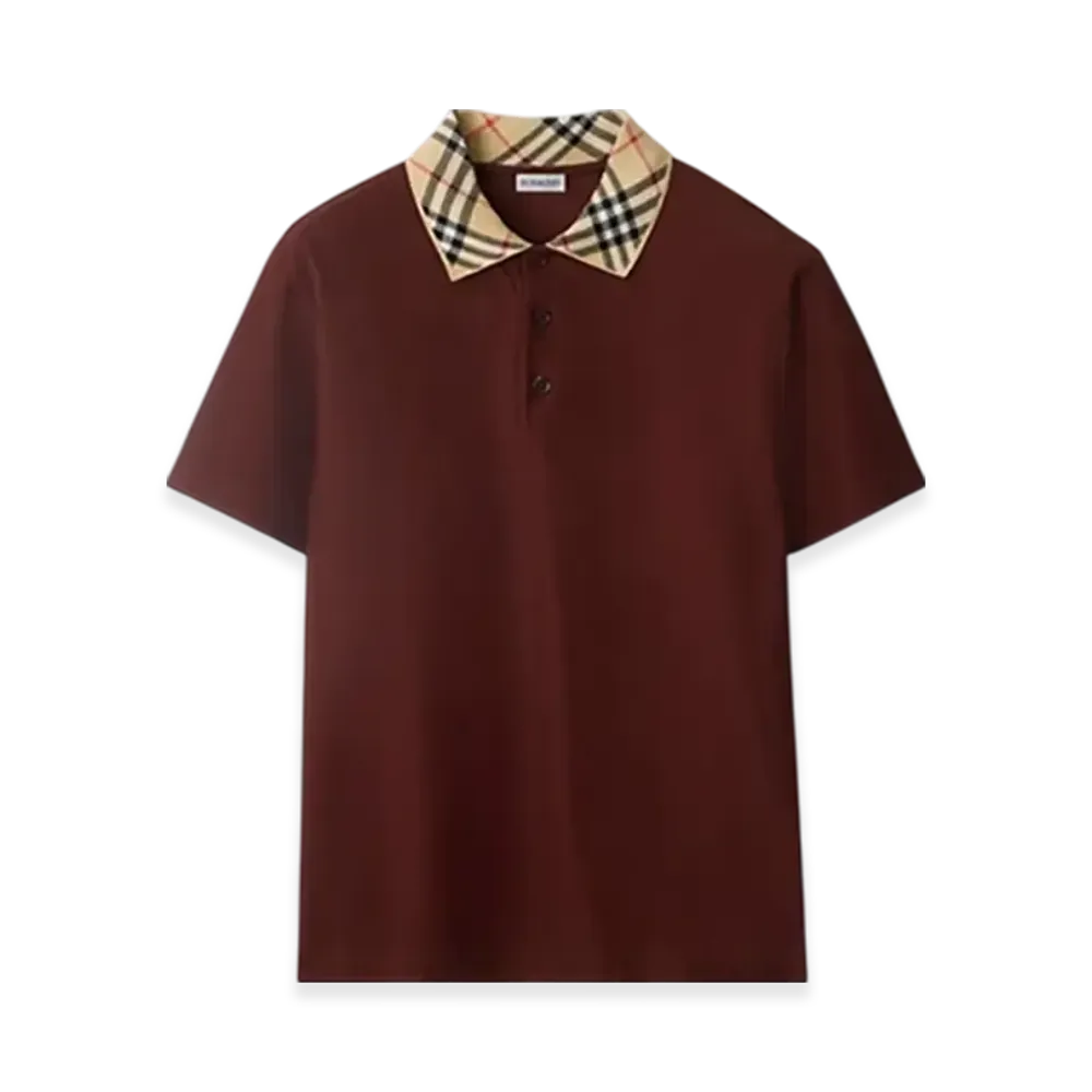 Burberry Check Collar Cotton Polo Shirt "Box"