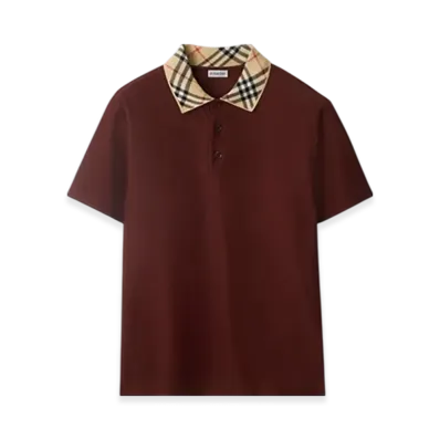 Burberry Check Collar Cotton Polo Shirt "Box"