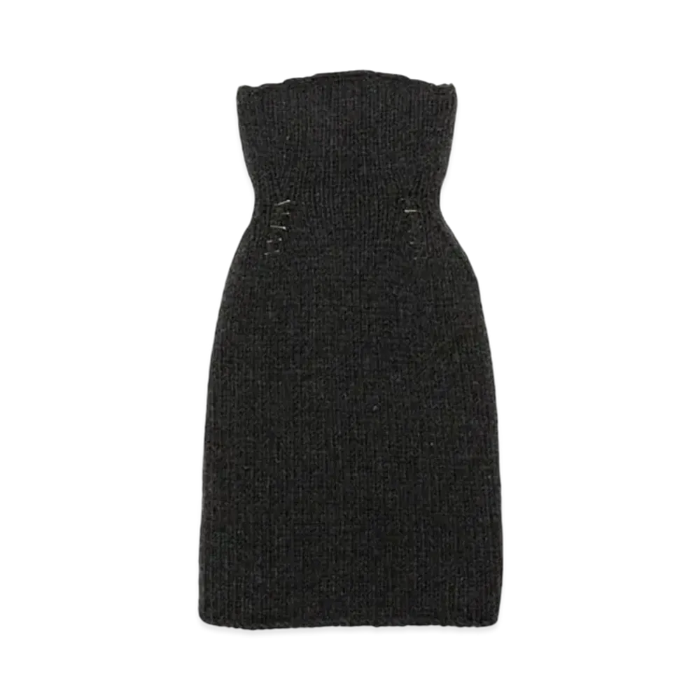 FUMIKA UCHIDA Hand Knitted Bare Dress "Charcoal"