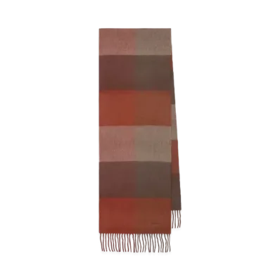 Paul Smith Block Check Cashmere Muffler "DarkBrown"