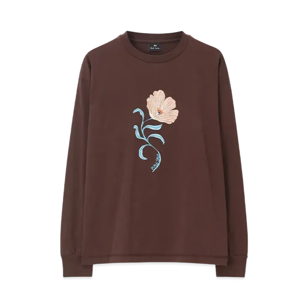 Paul Smith Women's Poppies Long Sleeve T-Shirt "Brown"