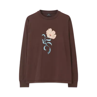 Paul Smith Women's Poppies Long Sleeve T-Shirt "Brown"
