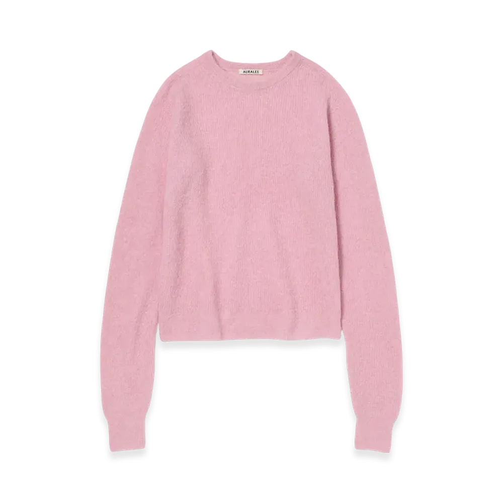 AURALEE Baby Suri Alpaca Sheer Knit P/O "Pink"