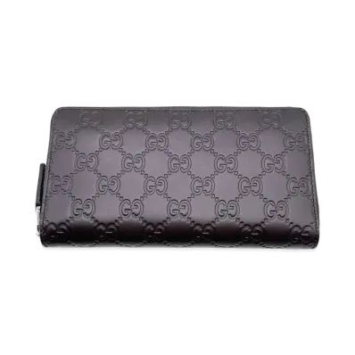 GUCCI Signature Avel Zip Around Wallet "Brown"