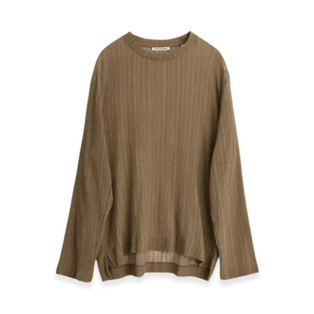 OUR LEGACY Box Long Sleeve Ruffle Silk Olive "Oilve"