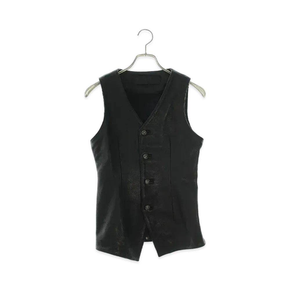 Chrome Hearts Cross Ball 4B Back Leather Blade Vest "Black"