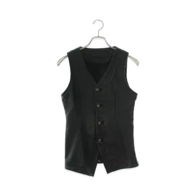 Chrome Hearts Cross Ball 4B Back Leather Blade Vest "Black"