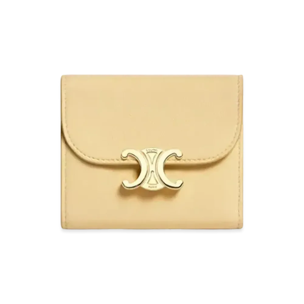 CELINE Small Flap Triomphe Wallet "Papyrus"