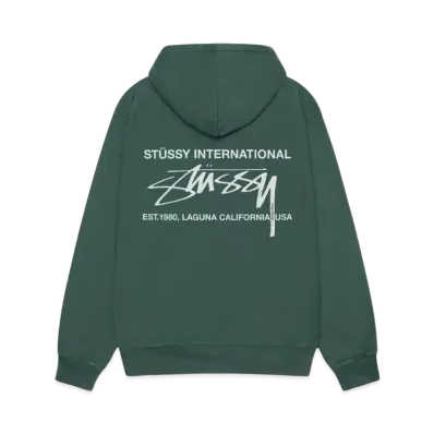 Stussy Smooth International Hoodie Pigment Dyed "Forest"