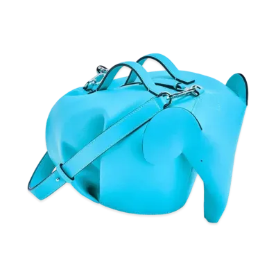 LOEWE Large Elephant Bag In Classic Calfskin "Cyan"