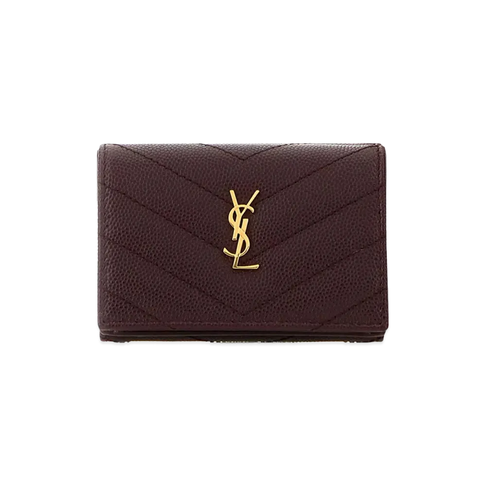 Saint Laurent Women's Plum Leather Wallet "Bordeaux"