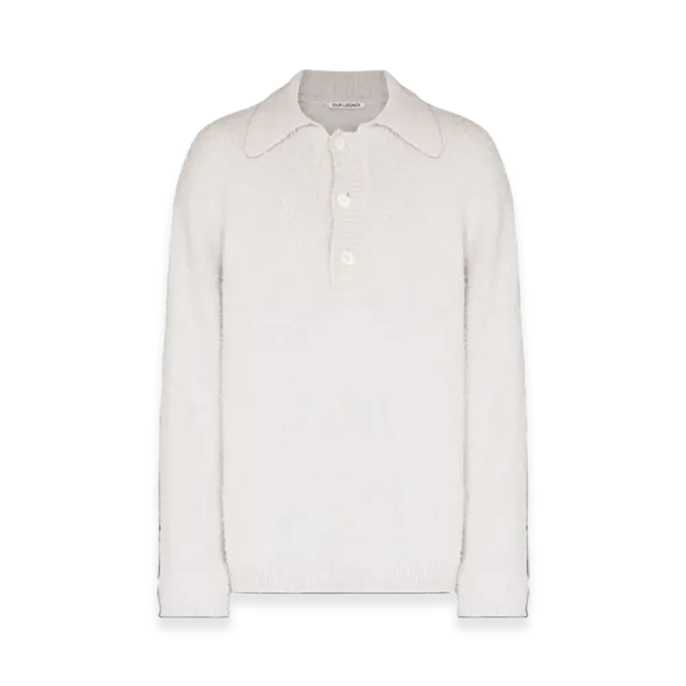 OUR LEGACY Big Piquet Knitted Polo Sweater "Lavender"