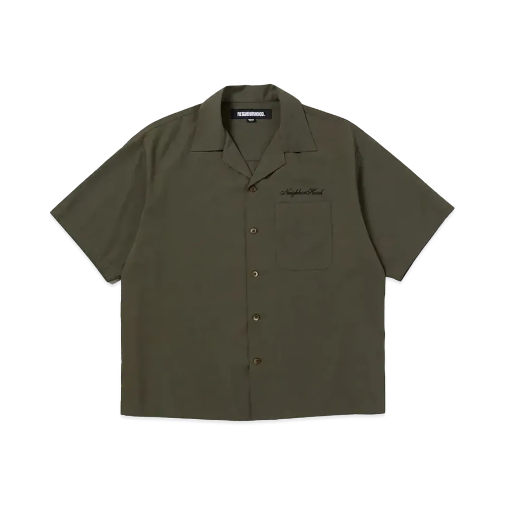 NEIGHBORHOOD Solid-Color Hawaiian Shirt SS "Olive Drab"
