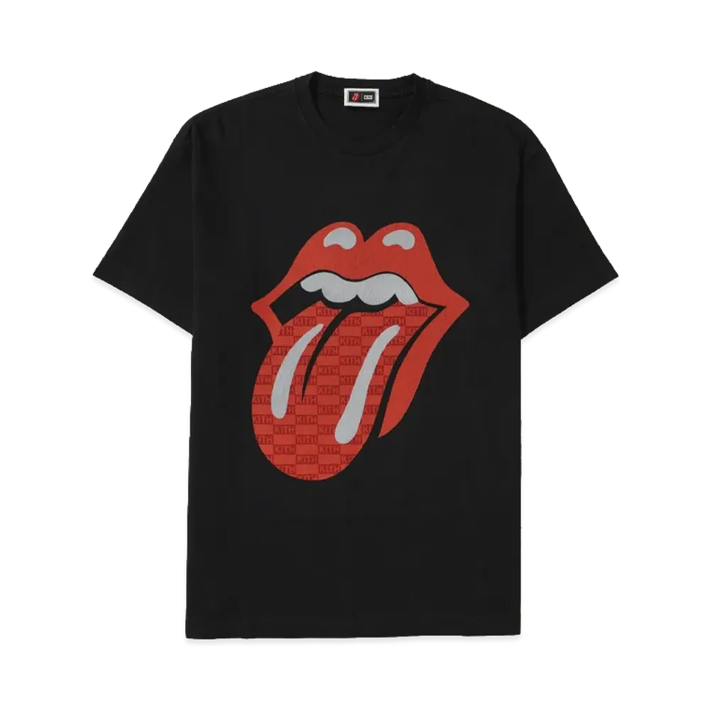 Kith x The Rolling Stones Monogram Tongue Tee "Black"
