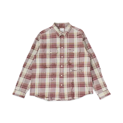 visvim LUMBER CHECK L/S CRASH "Red"