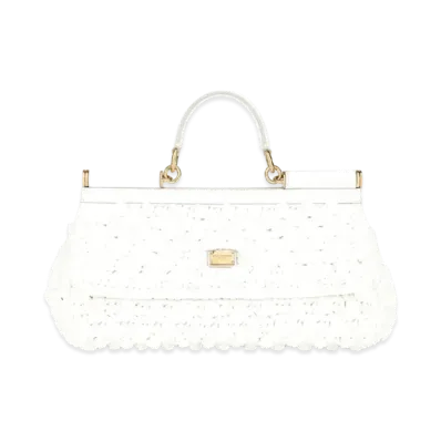 Dolce&Gabbana Sicily Bag Medium Raffia Crochet "White"
