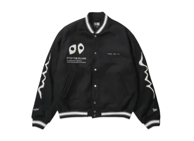 NEW ERA x Taro Okamoto Melton Varsity Jacket Do Not Kill "Black"