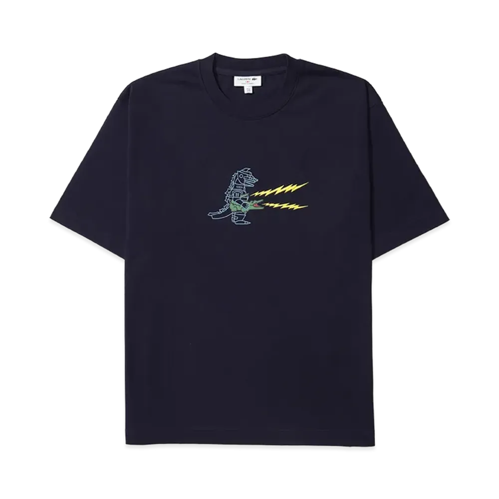 LACOSTE x Godzilla 2.0 Mechagodzilla Tee "Navy"