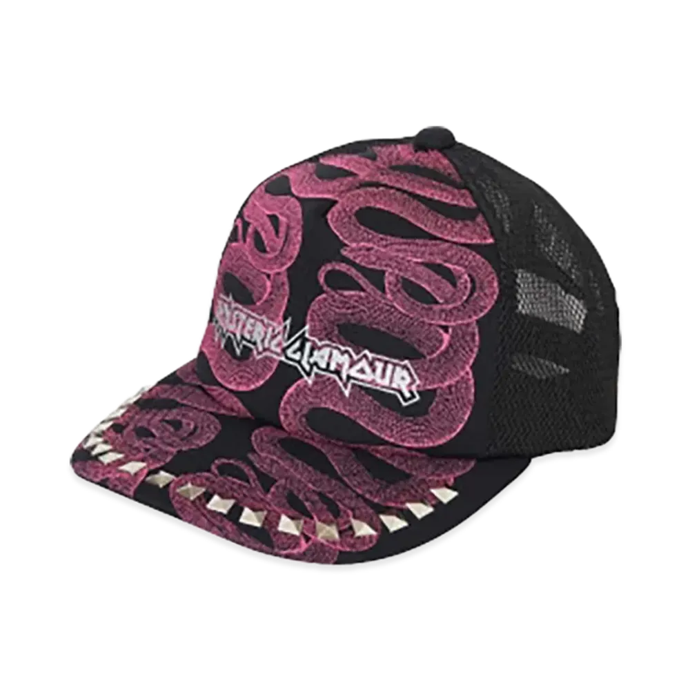 HYSTERIC GLAMOUR Snake Loop Studded Mesh Cap "Black"