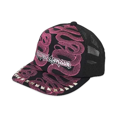 HYSTERIC GLAMOUR Snake Loop Studded Mesh Cap "Black"