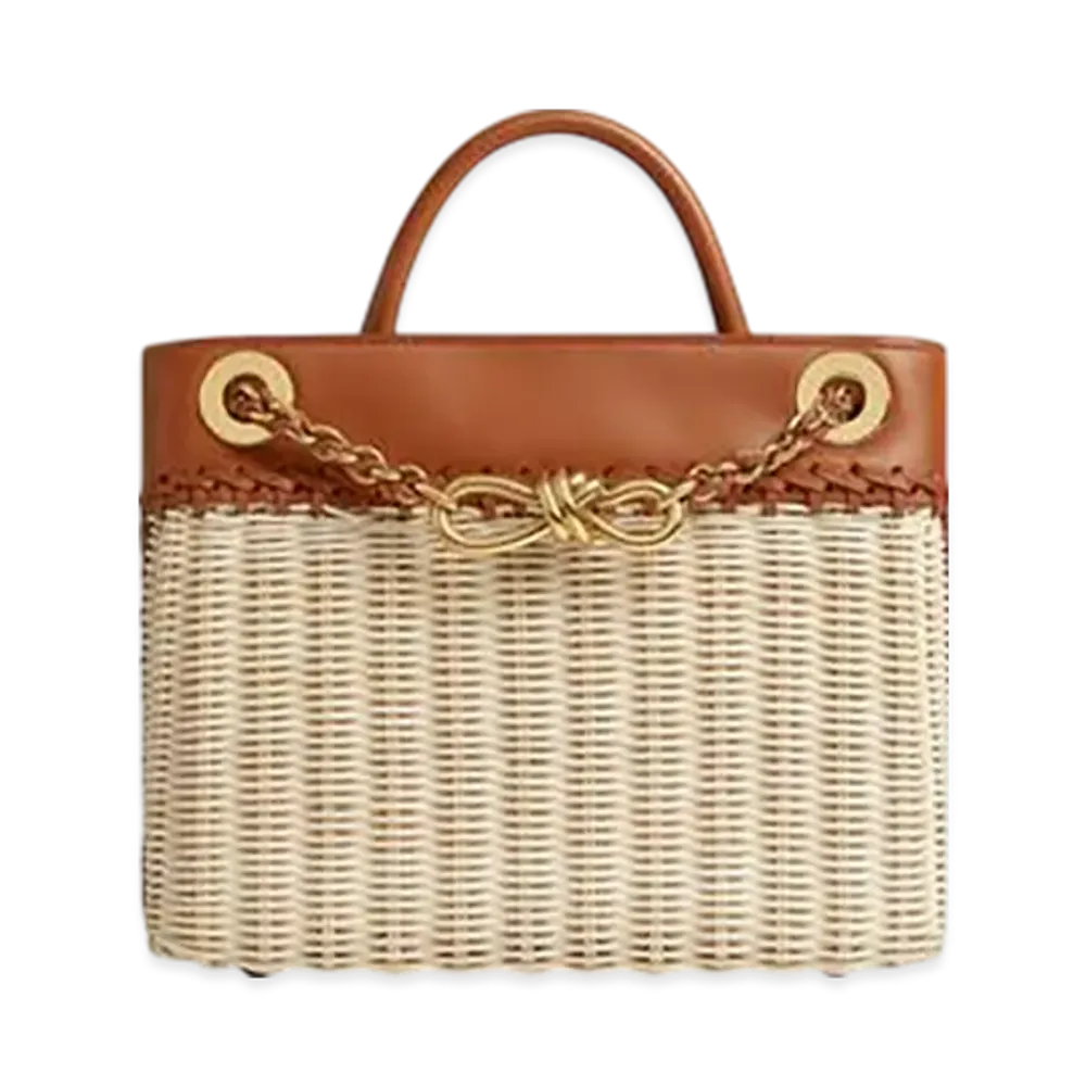Bottega Veneta Small Andiamo Chain "Natural/Light Wood"