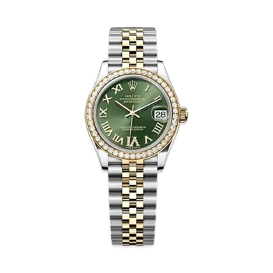 ROLEX Datejust 31mm Oystersteel & Yellow Gold Diamond 278383RBR "Olive Green"