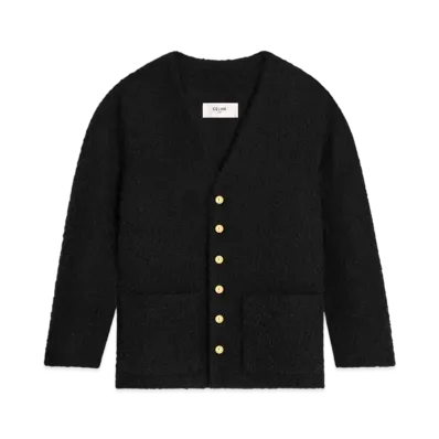CELINE Oversized Jacket In Boucle Tweed Cashmere "Black"