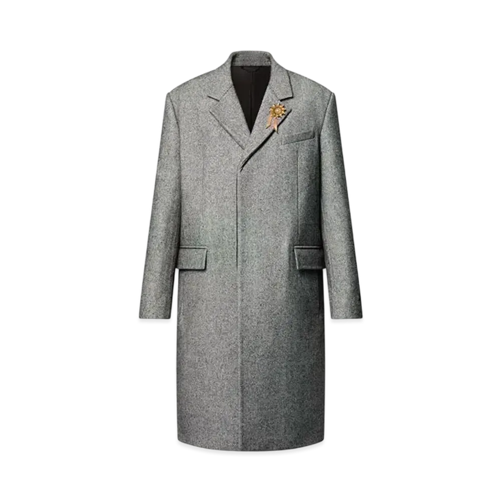 Louis Vuitton Tailored Wool Coat "Heather Dark Gray"