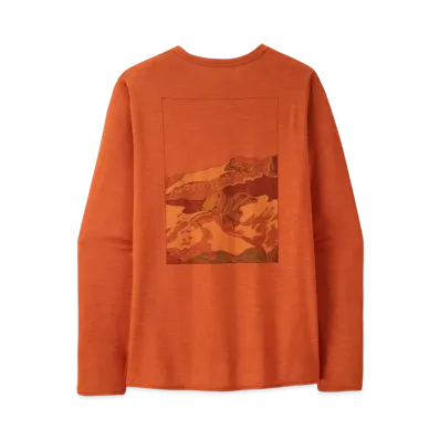 Patagonia Men's Longsleep Cap Cool Daily Graphic Shirt "Rust"