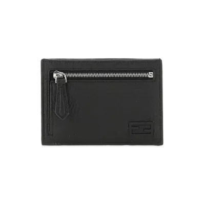 FENDI Card Case Leather Card Case "Black"