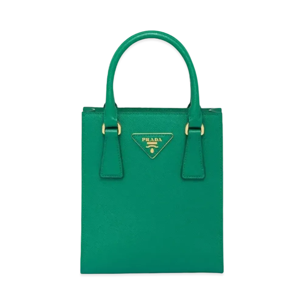 PRADA Saffiano Leather Triangle Logo Handbag "Mango"