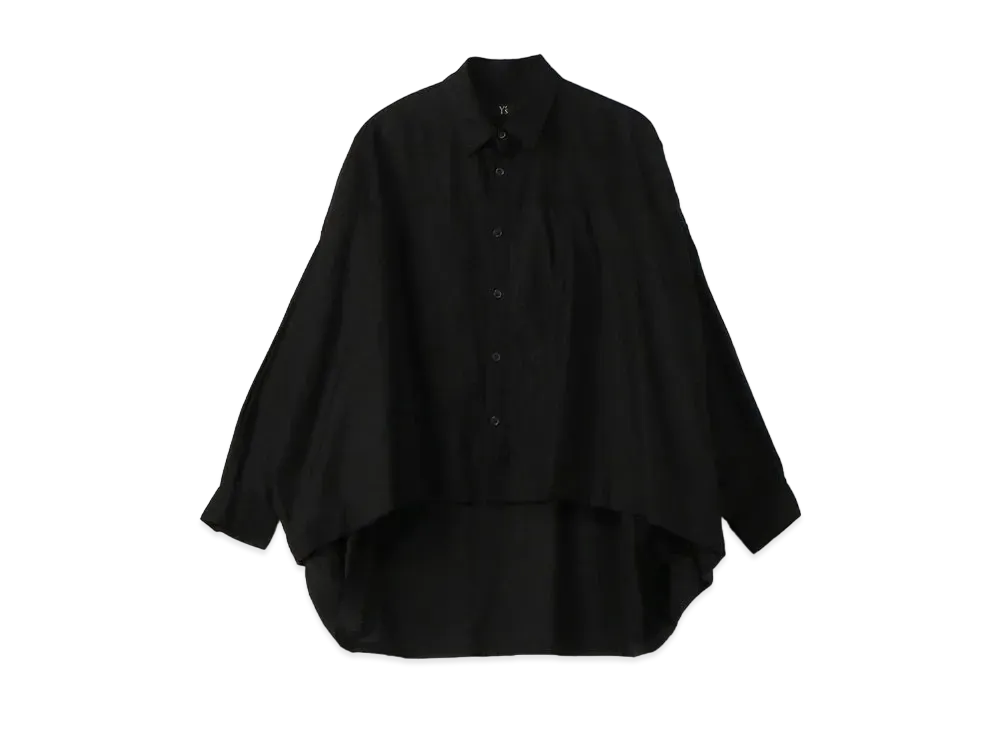 Yohji Yamamoto Y's C/ THIN TWILL FRONT DOUBLE BIG BLOUSE "Black"