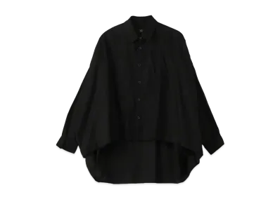 Yohji Yamamoto Y's C/ THIN TWILL FRONT DOUBLE BIG BLOUSE "Black"