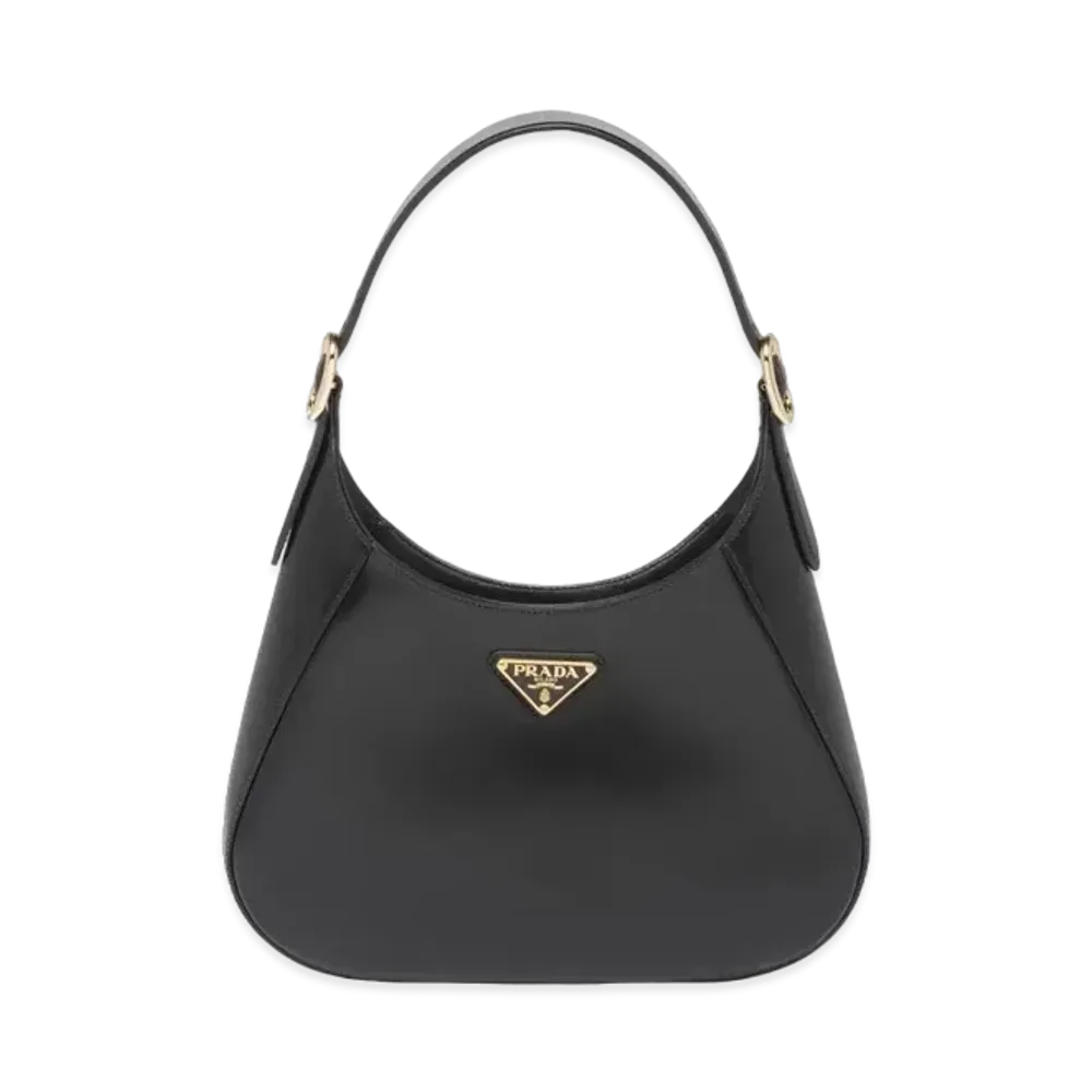 PRADA Medium Leather Shoulder Bag "Black"
