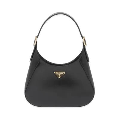 PRADA Medium Leather Shoulder Bag "Black"