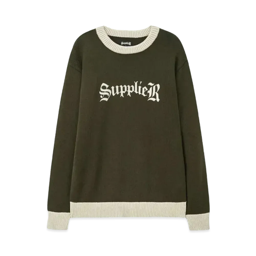 SUPPLIER Bicolour Logo Crew Knit "Khaki"